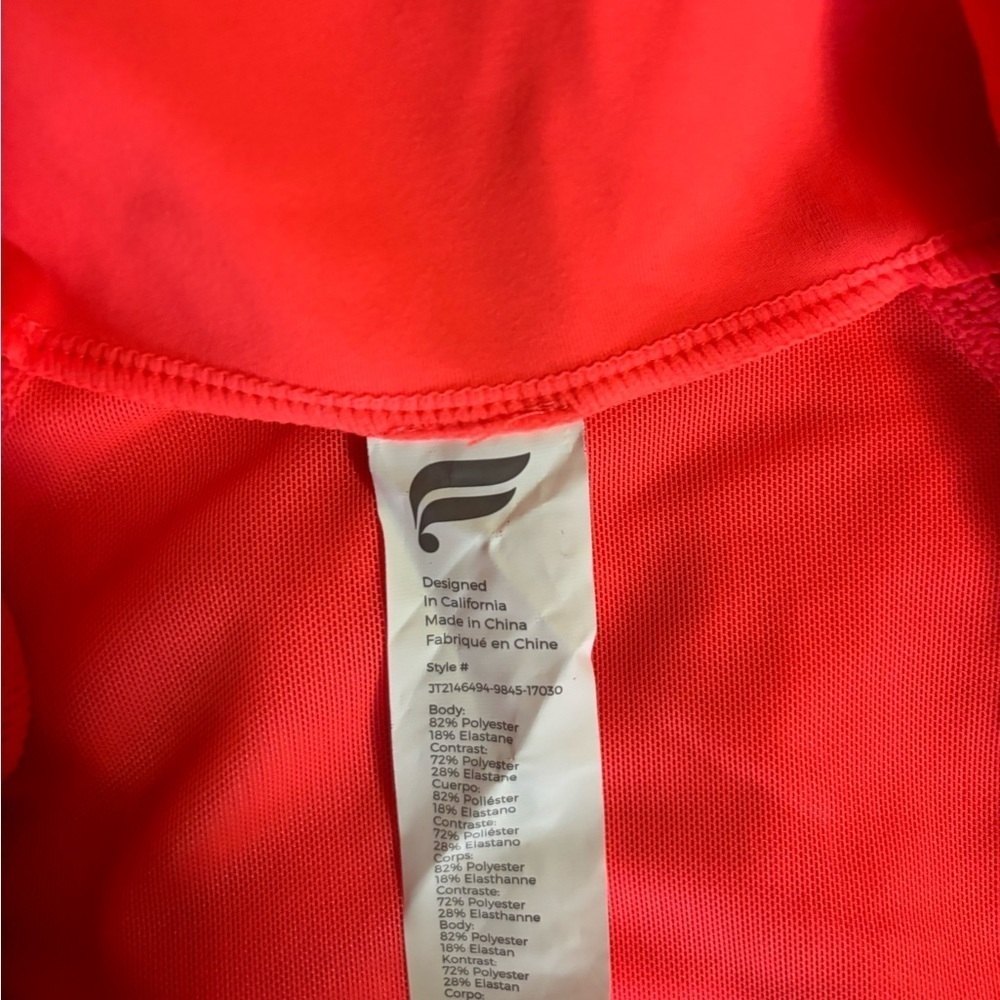 Fabletics - Bright Orange Zip Up Workout Jacket S… - image 4